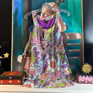 Nicole Miller Multicolor Paisley Midi Tank Top Size 12